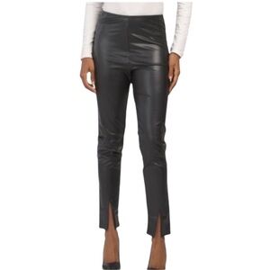Bagatelle size large black faux leather cropped pants front slit super soft